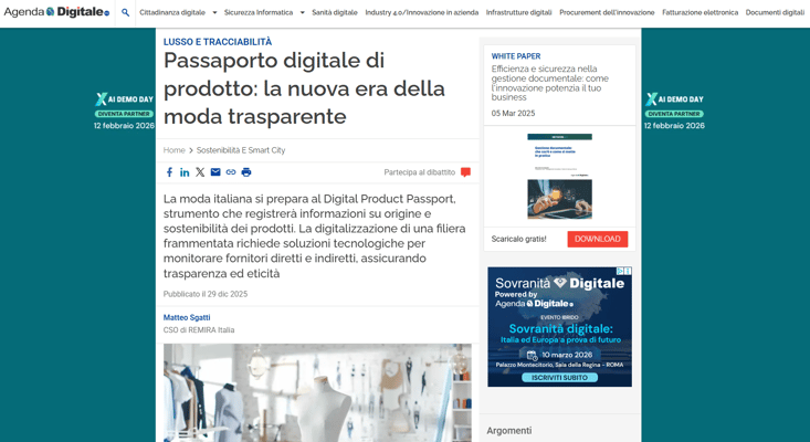 Passaporto digitale di prodotto la nuova era della moda trasparente_Agenda Digitale