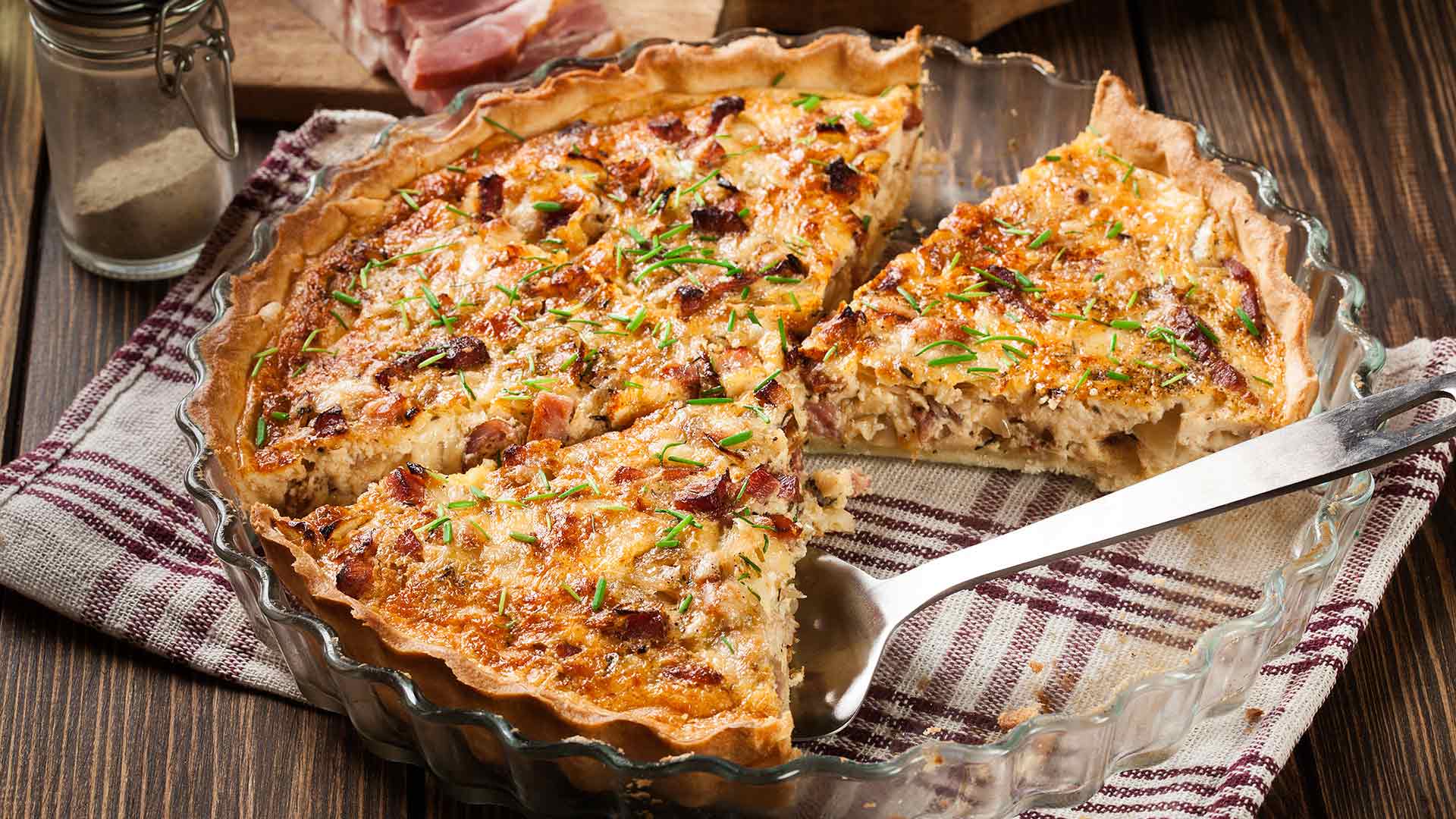 Quiche Lorraine in a casserole dish