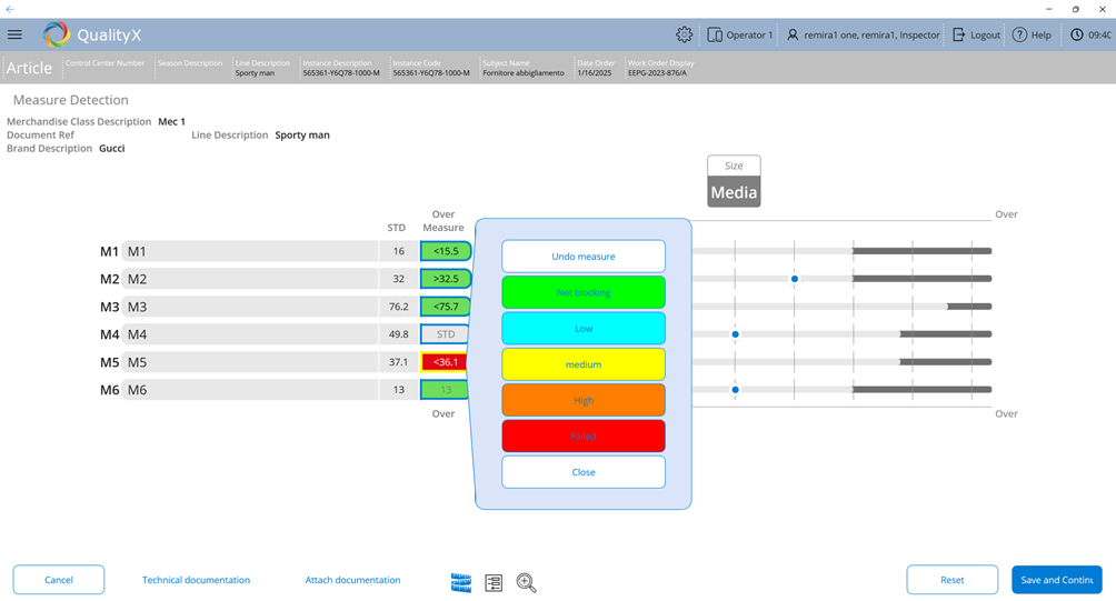 Oberfläche REMIRA Software Qualitätsmanagement Messung