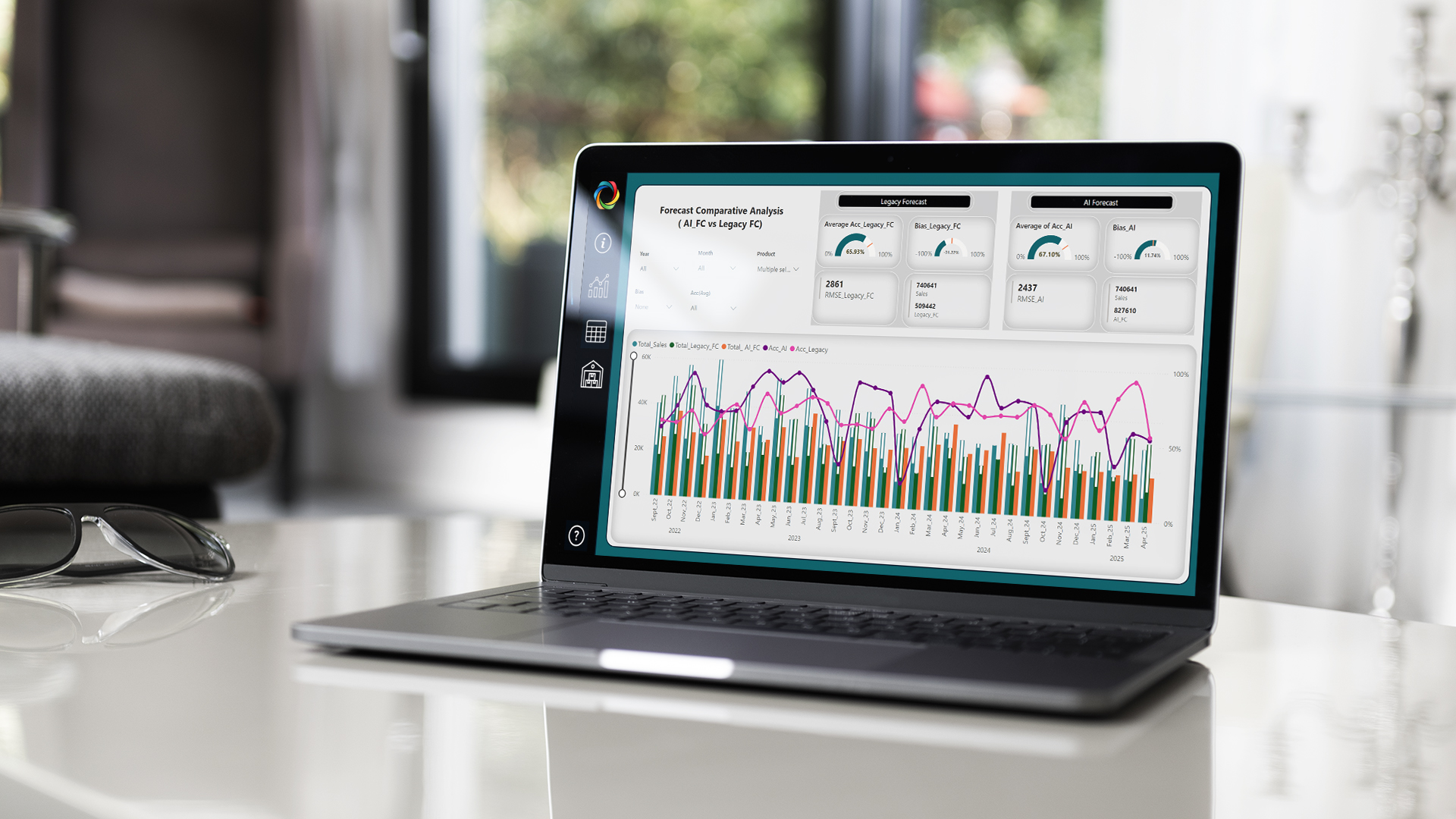 Oberfläche AI-Forecast auf einem Laptop