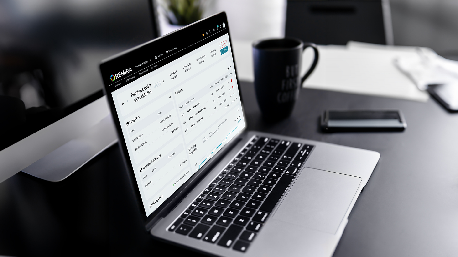 REMIRA F+R Software auf einem Laptop